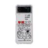 For Samsung Galaxy Z Flip 4 3 Case Love Heart Pattern Painted Transparent Silicone Bracelet Folding Shockproof Cover Accessories