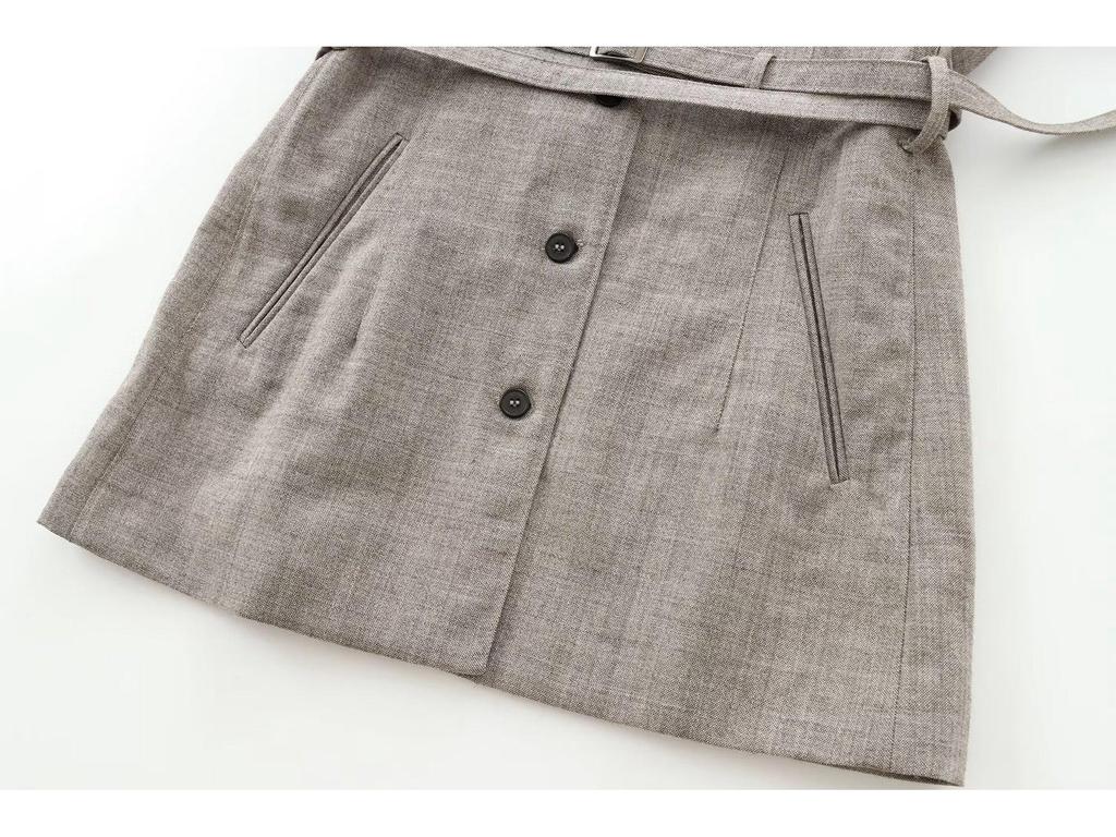 Europäisch-amerikanische Herbst Damen Slim Fit Jacke mit Reverskragen und langen Ärmeln