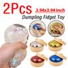 2Pcs Glitter Dumpling Fidget Toy Food Steamer Stretchy Desk Toys Kawaii Soft Dumpling Bun Simulation Fidget Squeeze Dough Ball
