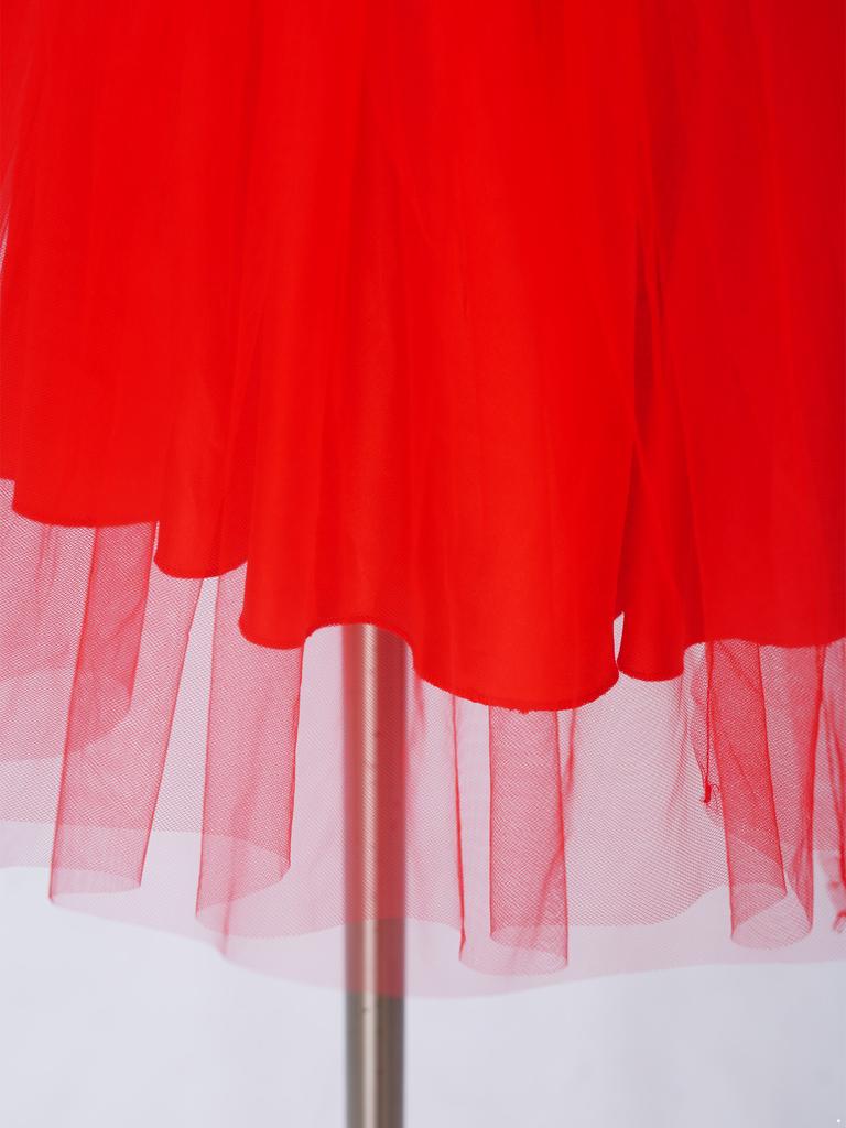 Kids Girls Christmas Costume Tulle Tutu Dress Candy Stripe Sleeveless Metallic Collar for Stage Performance Theme Party Holiday