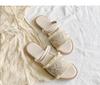 2025 summer new Korean version fashion versatile two wear woven travel vacation beach shoes flat cool slippers outside