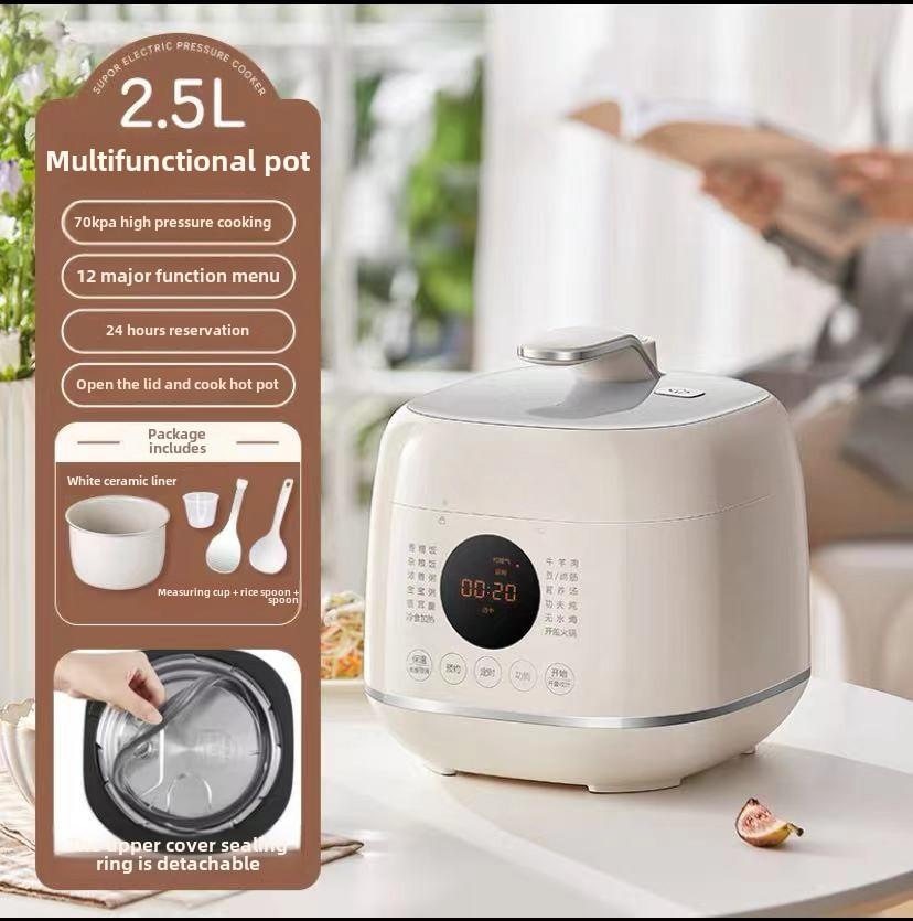 220V 2.5L Electric Pressure Cooker Mini Portable Rice Cooker Smart Home Kitchen Appliance Genuine