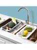 1 PC Retractable Kitchen Sink Drainage Basket, Adjustable Sink Drain Spoon, Filter Basket Above Sink, Vegetable and Fruit