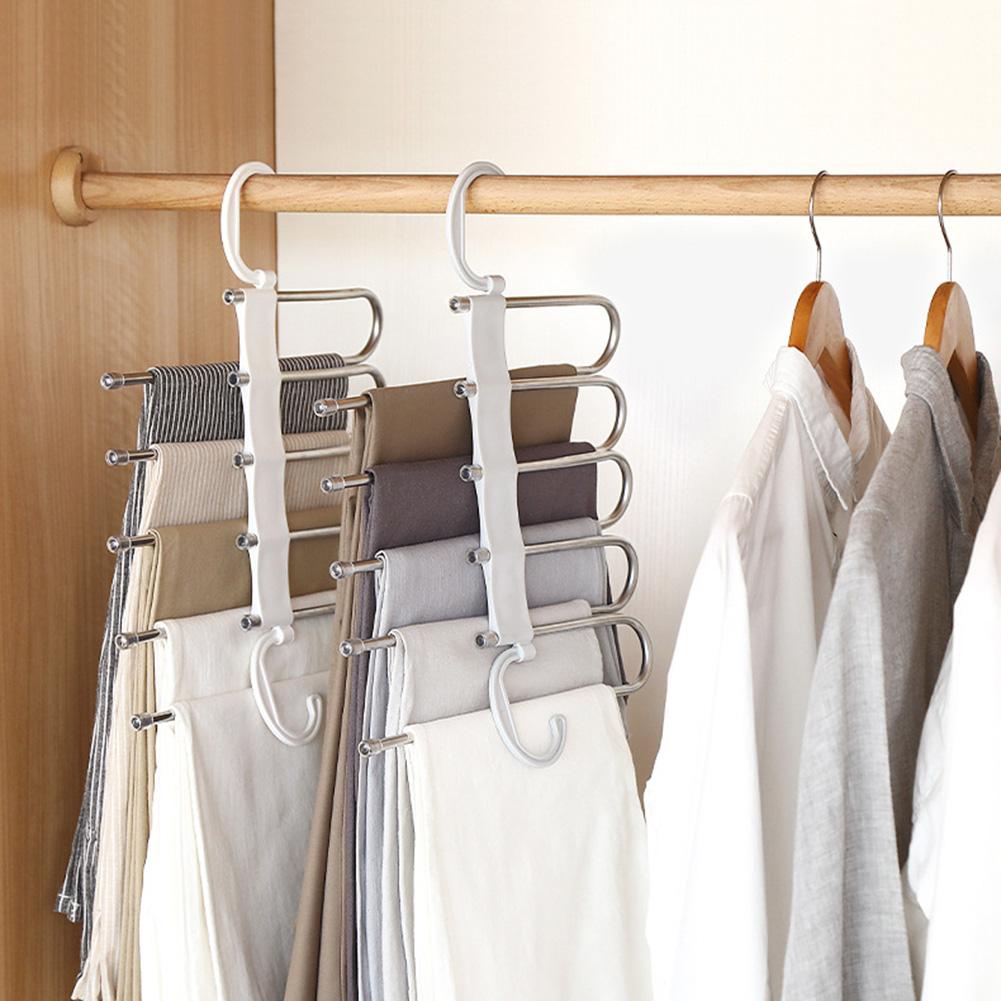 Multi-layer Trouser Hanger Saving Space Pants Organizing Shelf For Bathroom