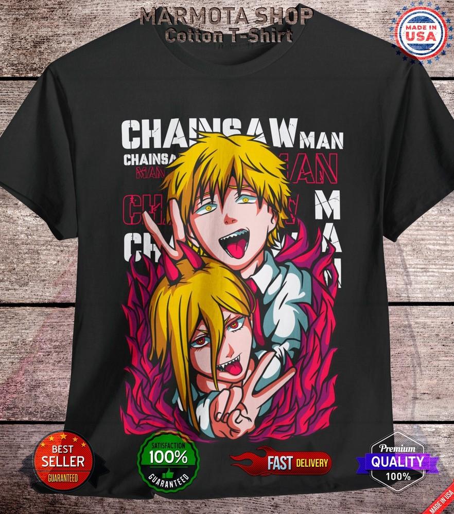 

Power Denji Shirt Chainsaw Man Anime Tee T-Shirt Waifu Ecchi Sexy Makima Unisex 4XL