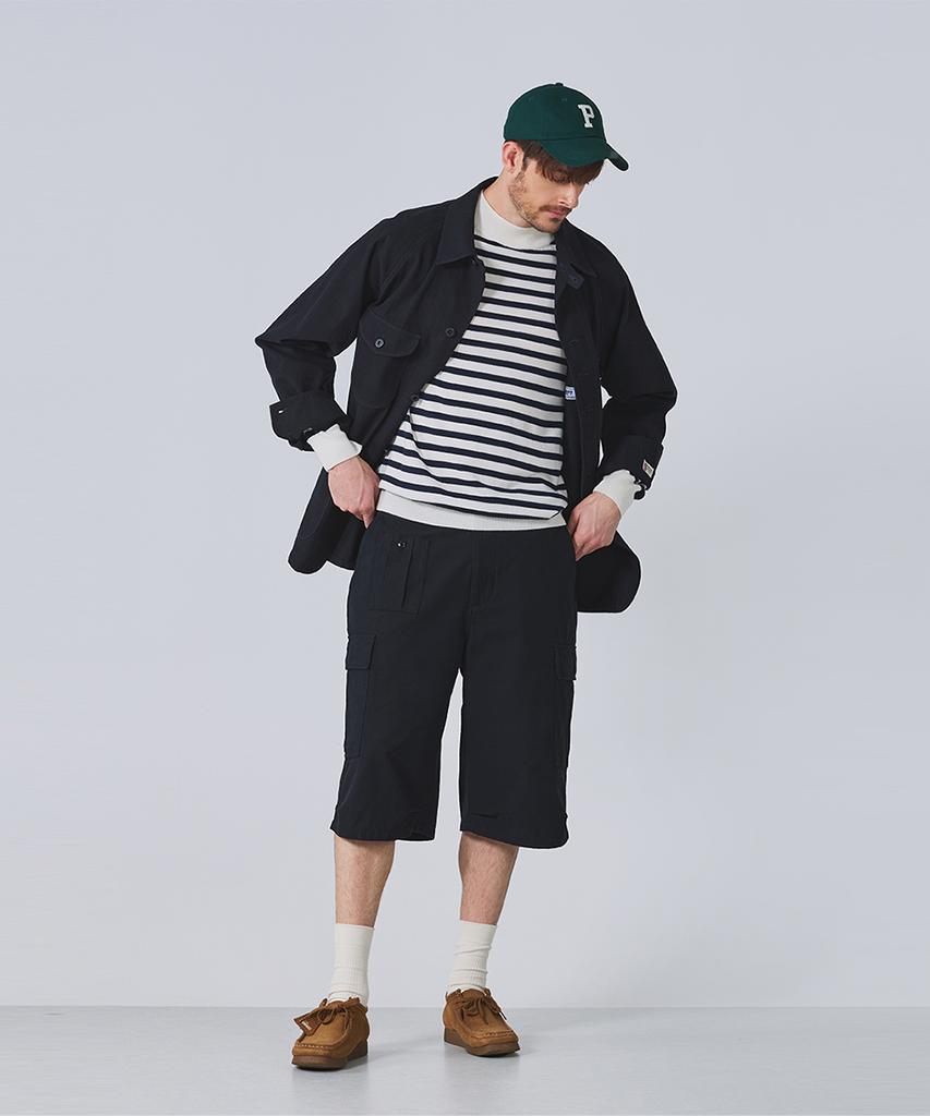 Geonjiulleunseu Super Fine Merino Wool Striped Knit Mock Neck Collection