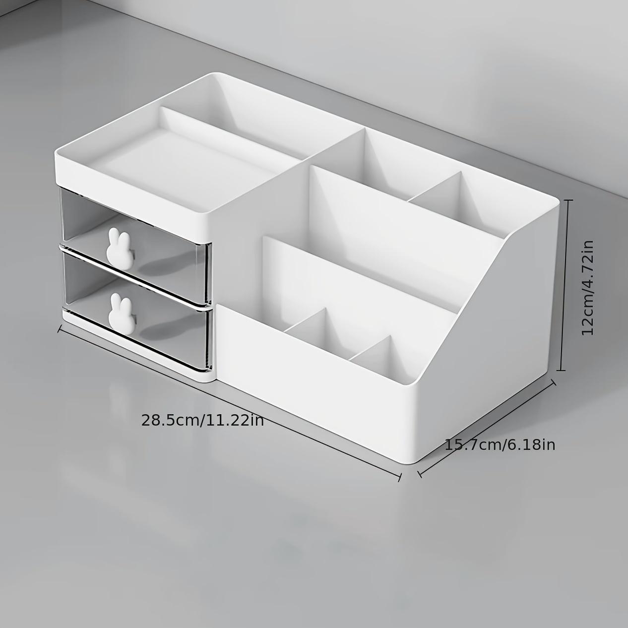 

1 шт. Настольный органайзер, большой емкости, белый настольный органайзер, многофункциональный органайзер, органайзер для домашнего офиса, органайзер для косметики белый