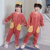 Thick Flannel Kids Pajamas One-Piece Sleepwear Boys Girls Winter Warm Home Suit Cartoon Print