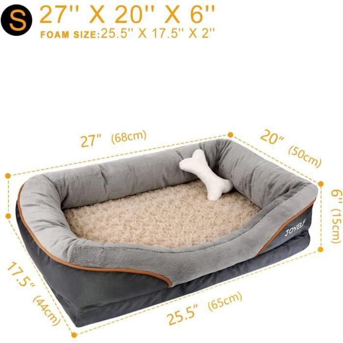 Orthopedic Dog Bed - Joyelf - Small - Memory Foam - Washable Cover - Toy Included