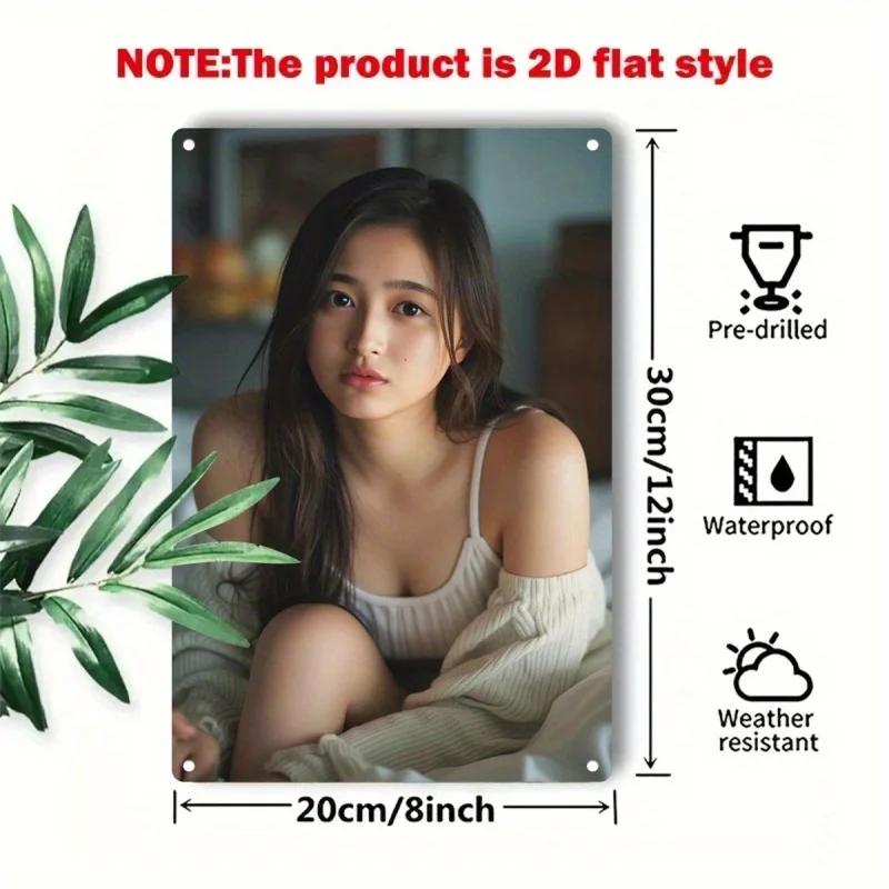 Metalowy Znak Reklamowy Vintage Elegancka Kobieta Retro Wystrój Domu Sztuka Ścienna Blacha