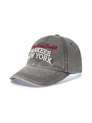 Emelbi Vintage Color Washed Unstructured Ball Cap Ny (Charcoal Grey)