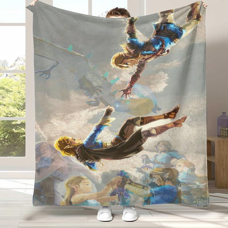 Retro Z-Zelda Cartoon Link Spiele Flanelldecke, Ultra Weiche Warme Plüschdecke für Zuhause Schlafzimmer Bett Sofa Abdeckung Camping Picknick Kind