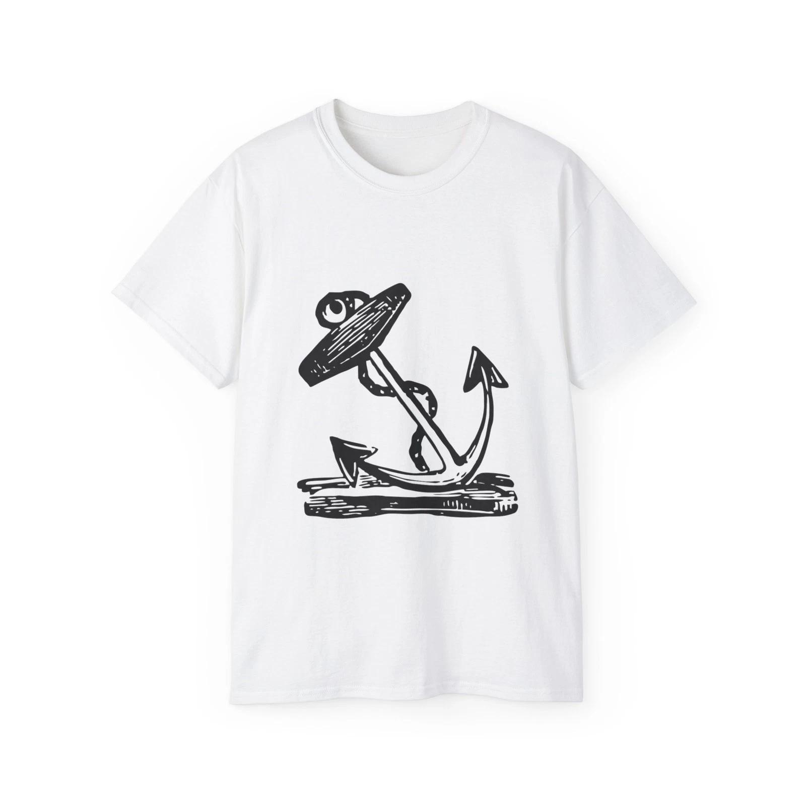 Vintage Anchor Navy Sailor Nautical Tattoo | Custom Graphic T-Shirt 4XL