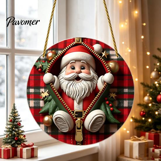Indoor Holiday Home Ornaments Double-sided Acrylic Christmas Hanging Ornaments, Xmas Cartoon Snowman/Penguin/Gingerbread Man/Santa Claus Lightweight