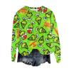 Women's Fashion Round Neck Pullover Top Long Sleeve Tee Christmas Printed Sweatshirt