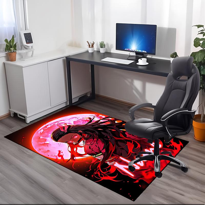 Custom Name Demon Slayer Printed Carpet, for Office Chair Living Room Bedroom Kitchen Room Decor Gifts.