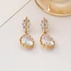 Light luxury style super flash ins style advanced sense zircon exquisite versatile simple temperament earrings earrings women