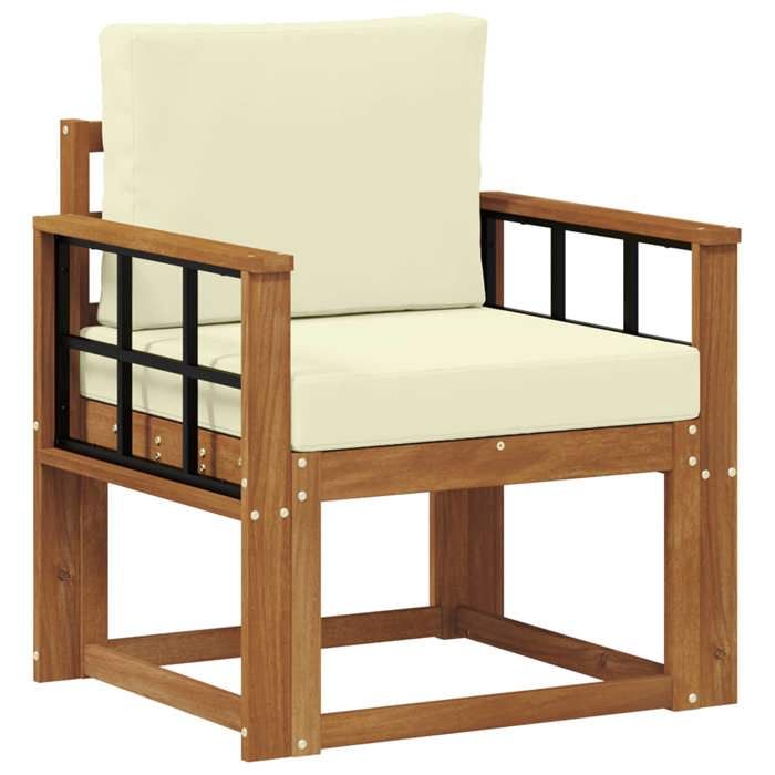 Maison Exclusive - Canapé d’extérieur Bois d'acacia massif et polyester Naturel