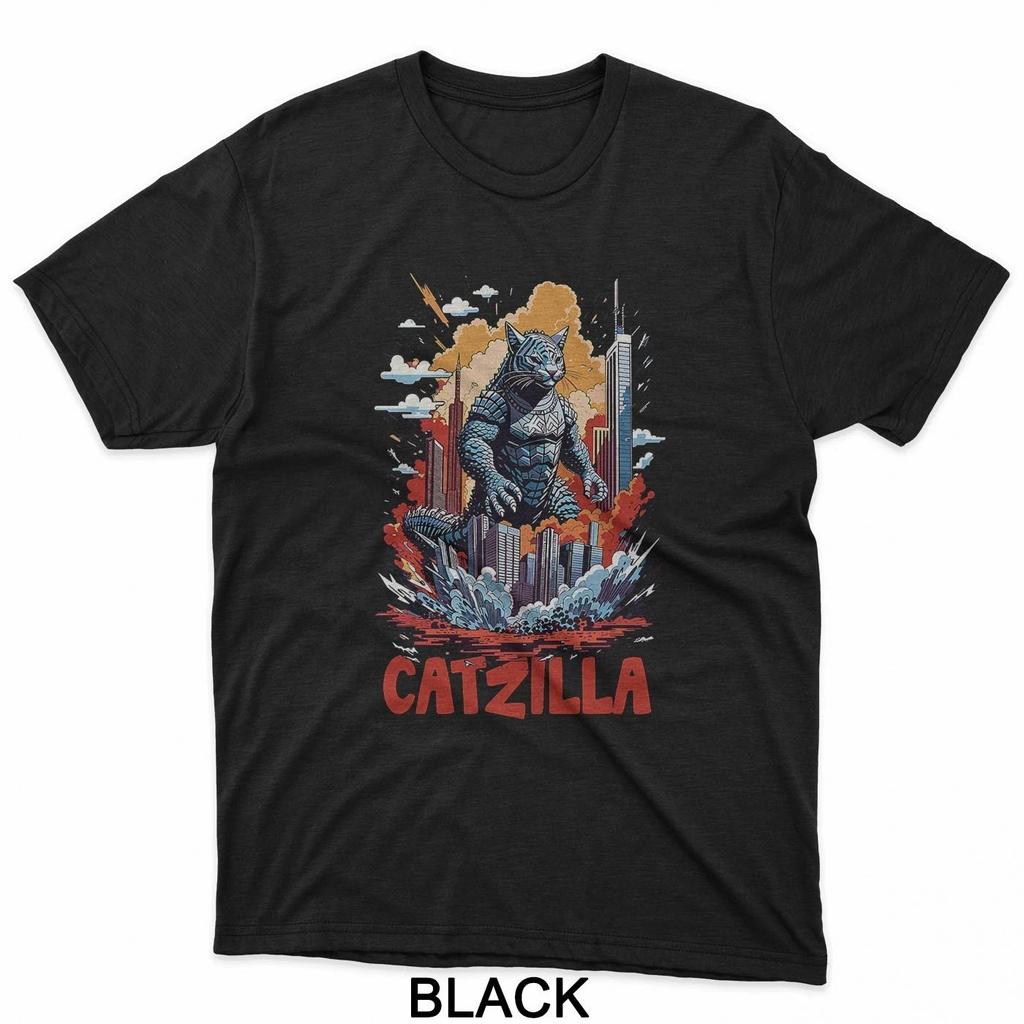 Catzilla Cat City Skyline Funny Men Women T-Shirt