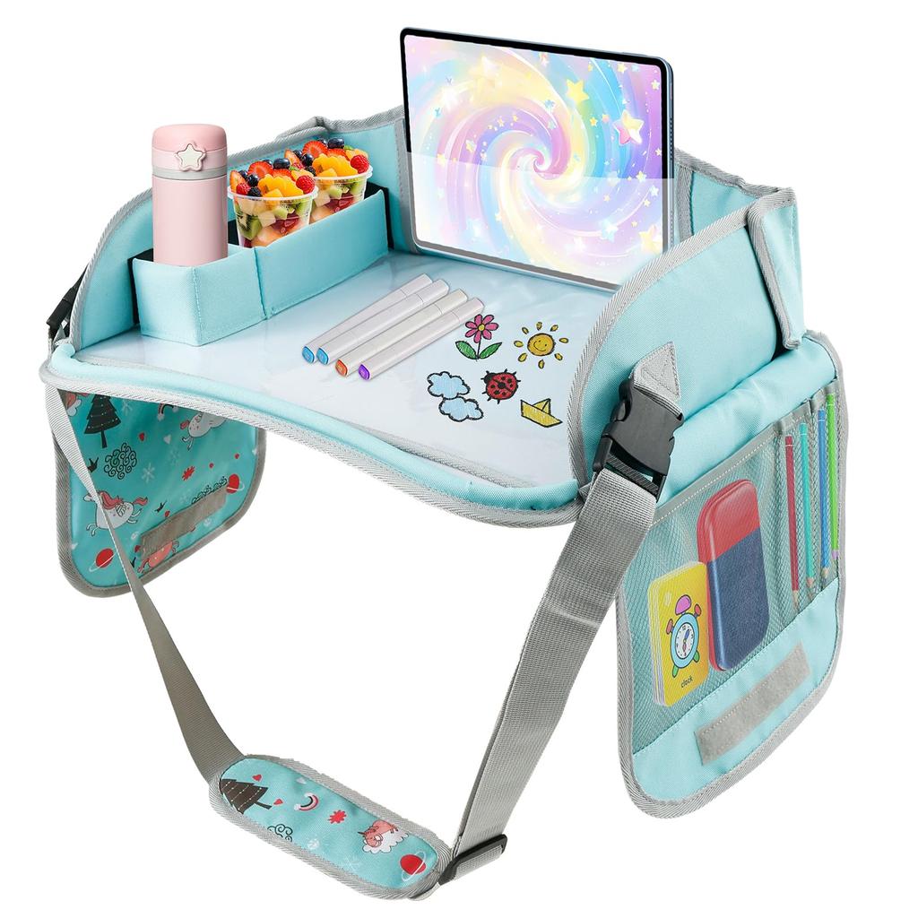 Mesa Bandeja para Coche para Niños Asiento de Coche Bandeja de Viaje Portátil Pizarra de Dibujo Paleta de Juegos Asiento de Coche Bandejas de Regazo Desmontables Bandejas de Mesa para Asiento de Coche para Niños en el Coche