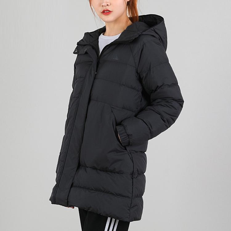 Adidas Casual Hooded Long Sleeve Down Jacket Women Jacket Black GE9980