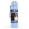 1PC I Like Cats Text Art 750ml Color Plastic Sports Water Bottle Leakproof Flip Straw Lid Suitable for Sports Office Home Use
