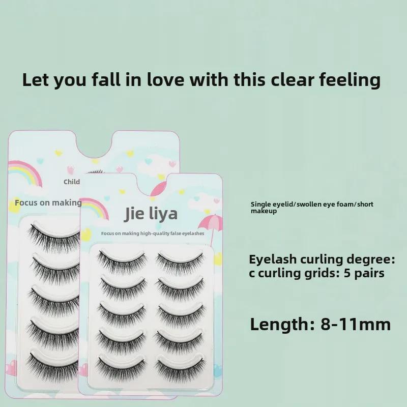 European & American Style Thick Curled Black False Eyelashes Set with 5 Pairs
