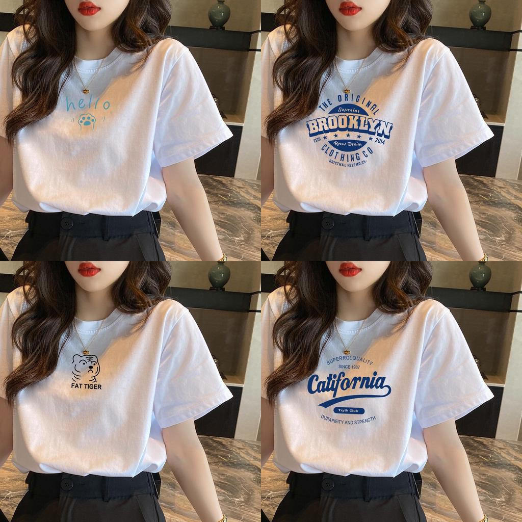 Casual White Cotton T Shirt With 3d Print For Spring Summer Daily Wear
