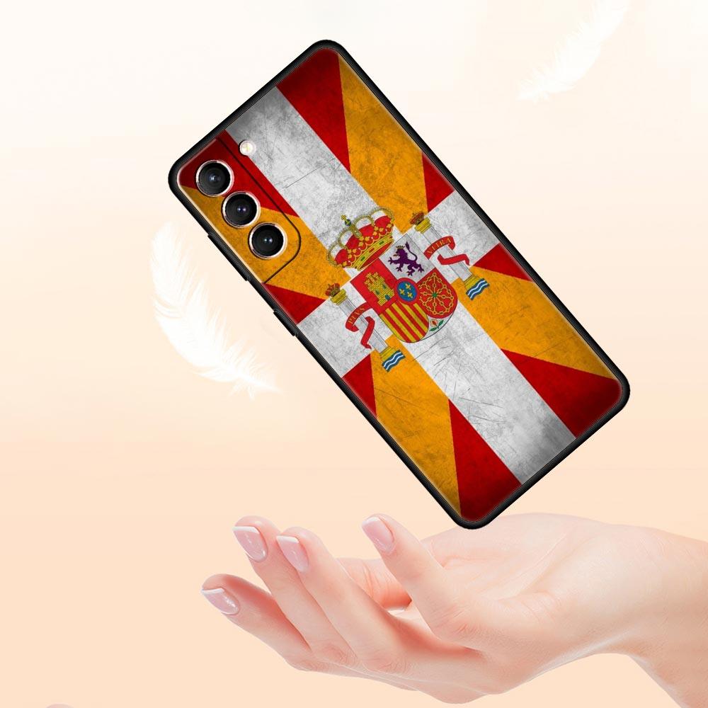 Spain Bull Flag Phone Case For Samsung Galaxy S26 Ultra S25 Plus S24 FE S23 S22 5G S21 S20 Cover Black Soft