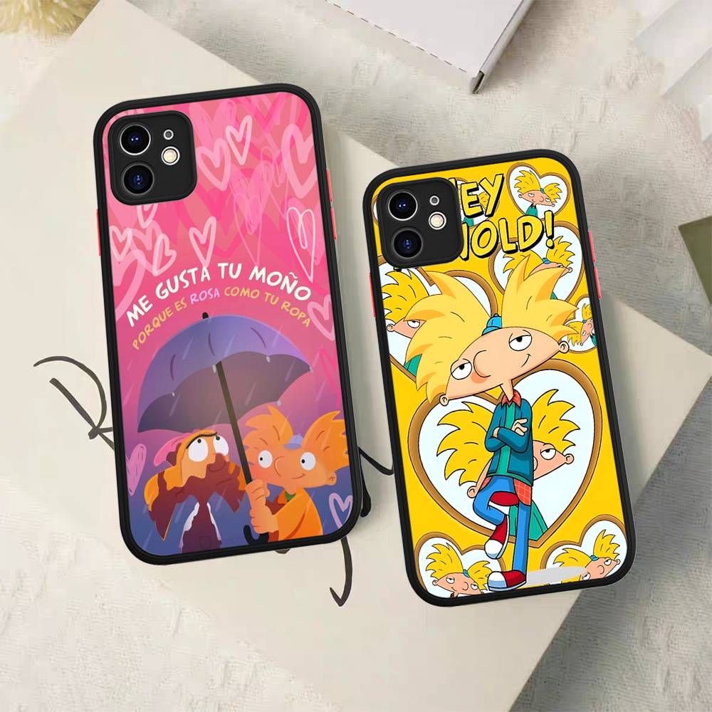 H-Hey A-Arnold Helga Bonito Matte Protective Case For IPhone 16 15 14 13 12 11 Pro Max X XS MAX Protection Case
