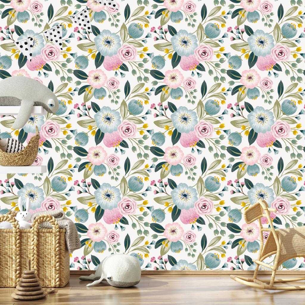 Colorful Spring Flowers Wallpaper for Living Room and Bedroom 50x1000