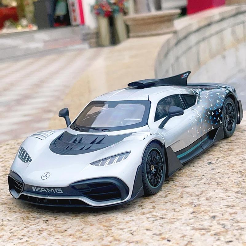1:18 AMG ONE Leichtmetallfelgen Auto Die-Cast Spielzeugfahrzeuge Metall Spielzeugauto Modell Sound und Licht Sammlung Kinderspielzeug Die-Cast 1/18