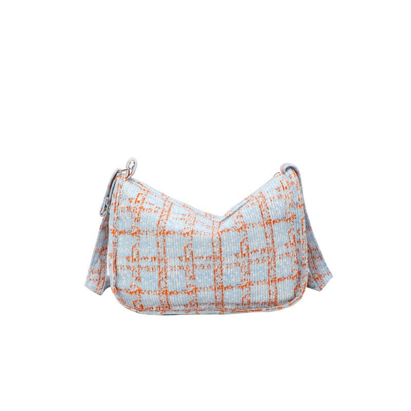 

Зимова вельветова картата сумка-месенджер для поїздок на роботу, жіноча, японський нішевий дизайн, сумка-пельмень, легка дівоча сумка-месенджер синій