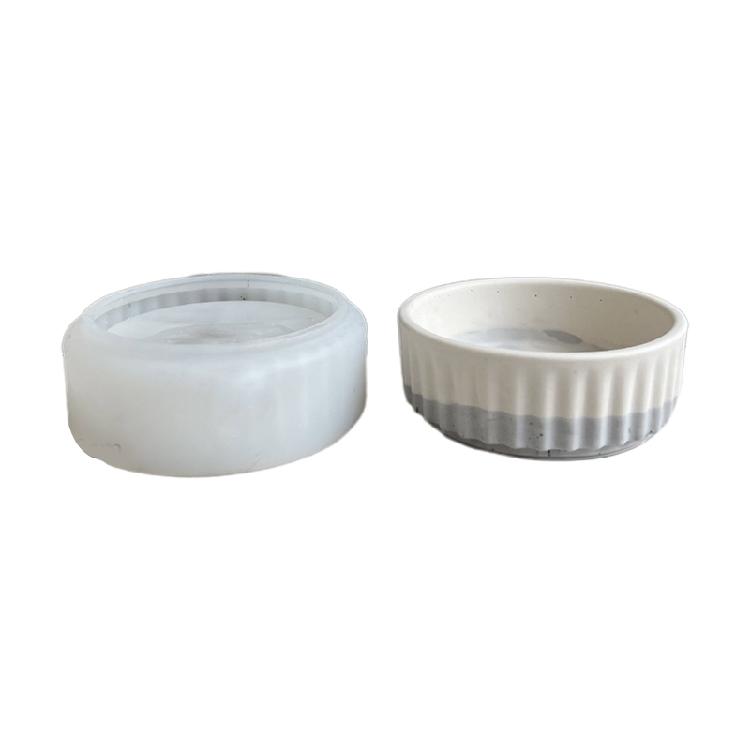 

3D Handmade Stripe Flower Pot Silicone Mold Ceramic Cement Clay Mold for DIY S
