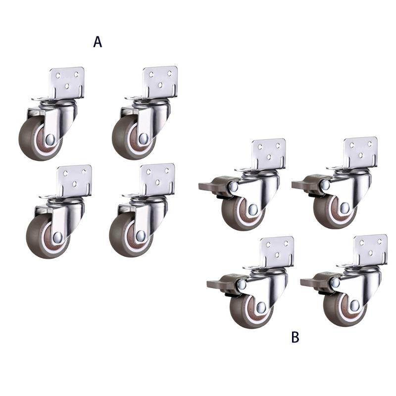 4 Peças Rodízios para Móveis Rodinhas de Borracha Macia Rodízio Giratório Rodas de Rolamento Silenciosas para Carrinho Berço de Bebê Rodas de Cama Doméstico