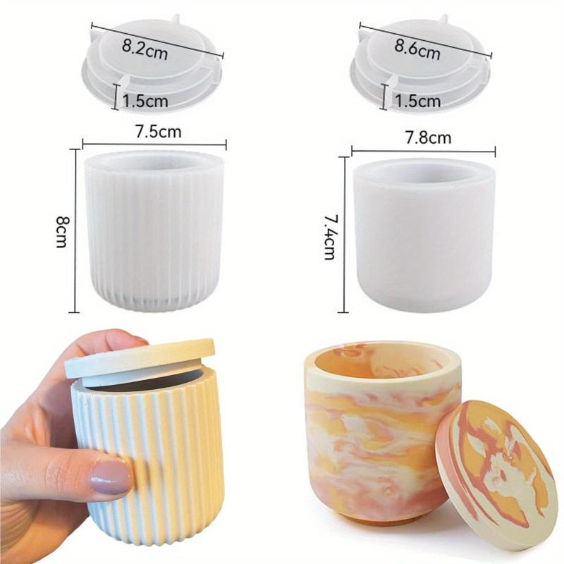 

DIY Handmade Gypsum Form Aroma Cup Flowerpot Mold Concrete Form for Candles Jar Mould Silicone Moulds Cement Jewelry Box Molds