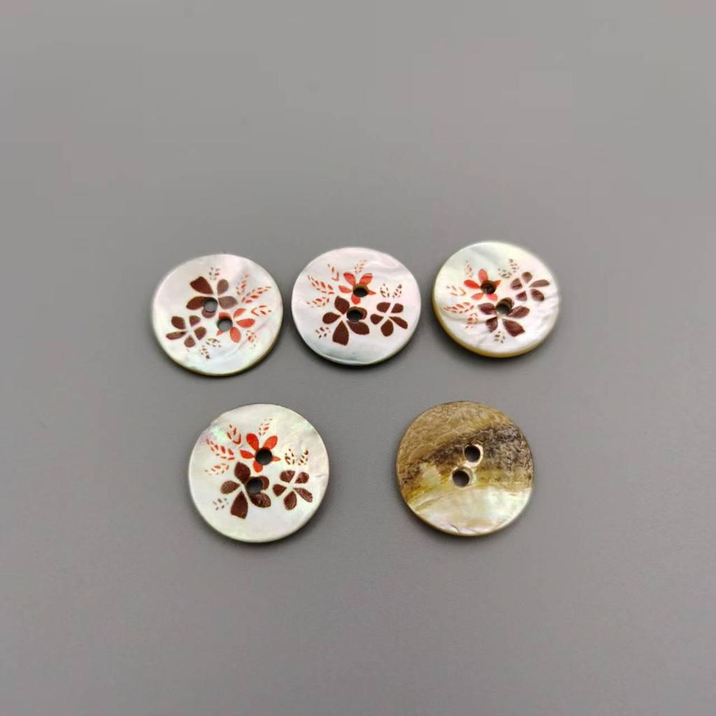 Pure Natural Mabe Shell Orange & Coffee Sweater Cardigan 2-Hole Buttons