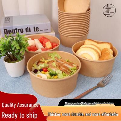Tigela de Papel Kraft Espesso Cheng Yuan 750ml - Recipiente Descartável para Almoço e Takeaway