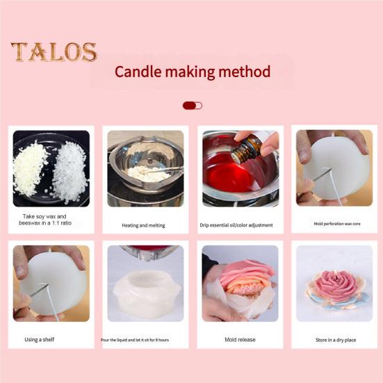 Květinová silikonová forma na svíčky DIY sada na výrobu mýdla a svíček Realistický tvar květu Forma na výrobu mýdla pro domácí dekoraci