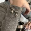Silver Color Vintage Punk Chain Bracelet for Women Men Niche Design Square Ball Pendant Bracelets Party Jewelry Gifts