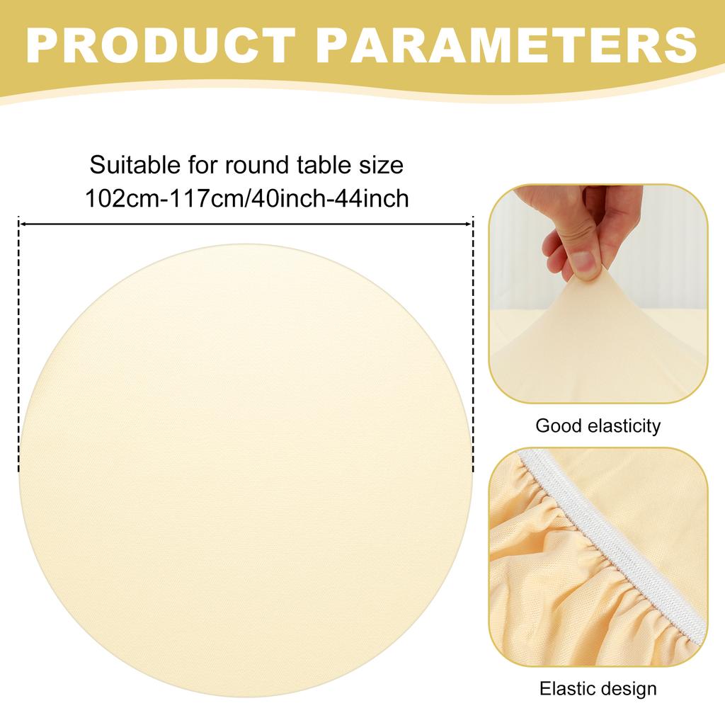 Round Tablecloth Waterproof Picnic Elastic Fitted Table Covers Resistant Washable Dining Table Protector for  Picnic Party