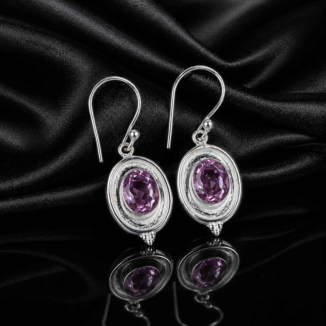 Morganite Gemstone 925 Sterling Silver Handmade Jewelry Designer Drop Earrings For Anniversary Gift EE-1-11