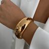 Ingemark Creative Punk Smooth Water Drop Open Bangles for Women Hip Hop Gold Color Geometric Spring Bracelet Men Jewelry Gift