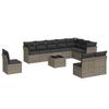 Vidaxl 11-Cz. Garden Furniture Set With Cushions, Grey Rattan Pe