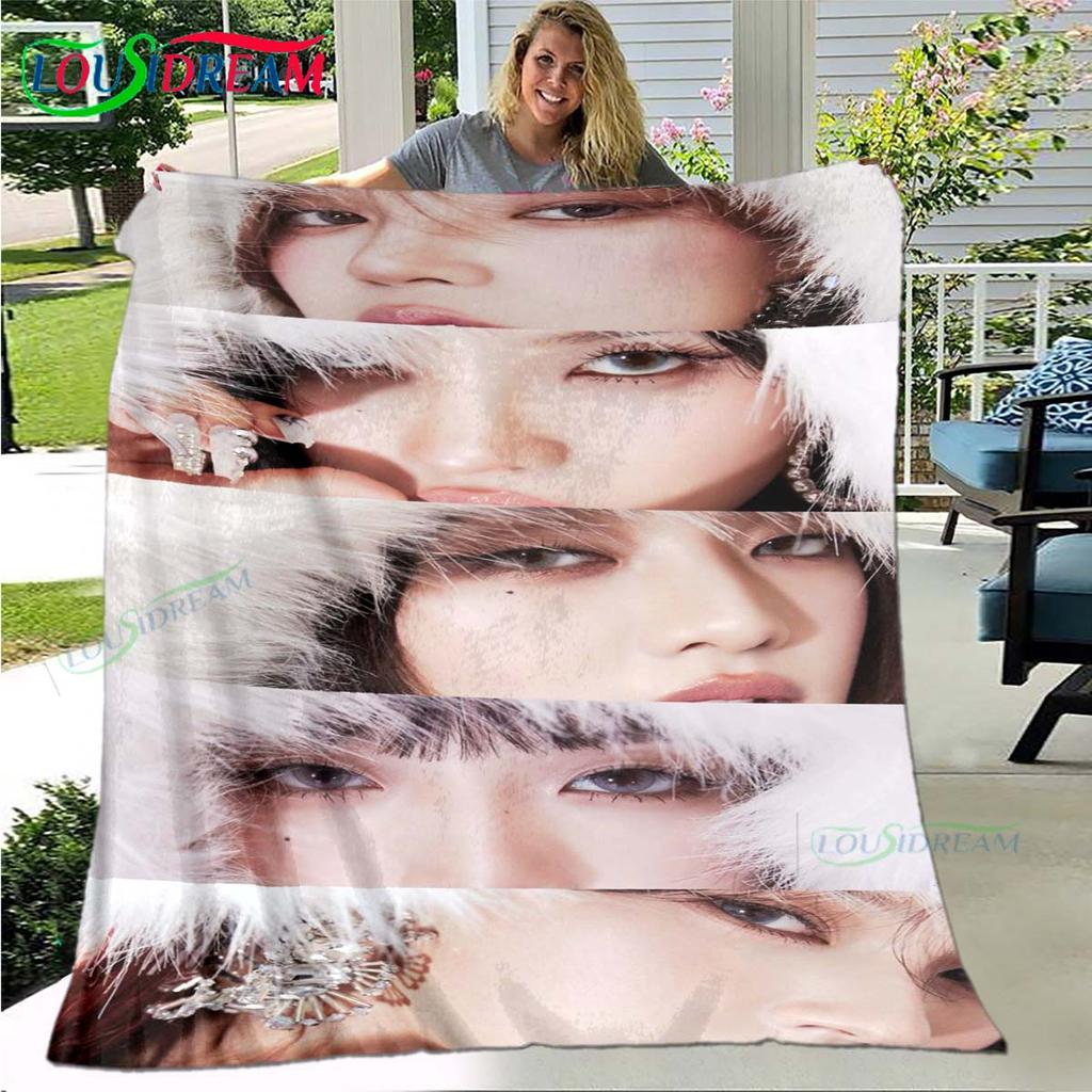 Korean Kpop Girl Group-Yuqi-Soyeon Print Four Seasons Blanket Sofa Cover Travel Bed Plush Blanket Office Break Blanket Gift