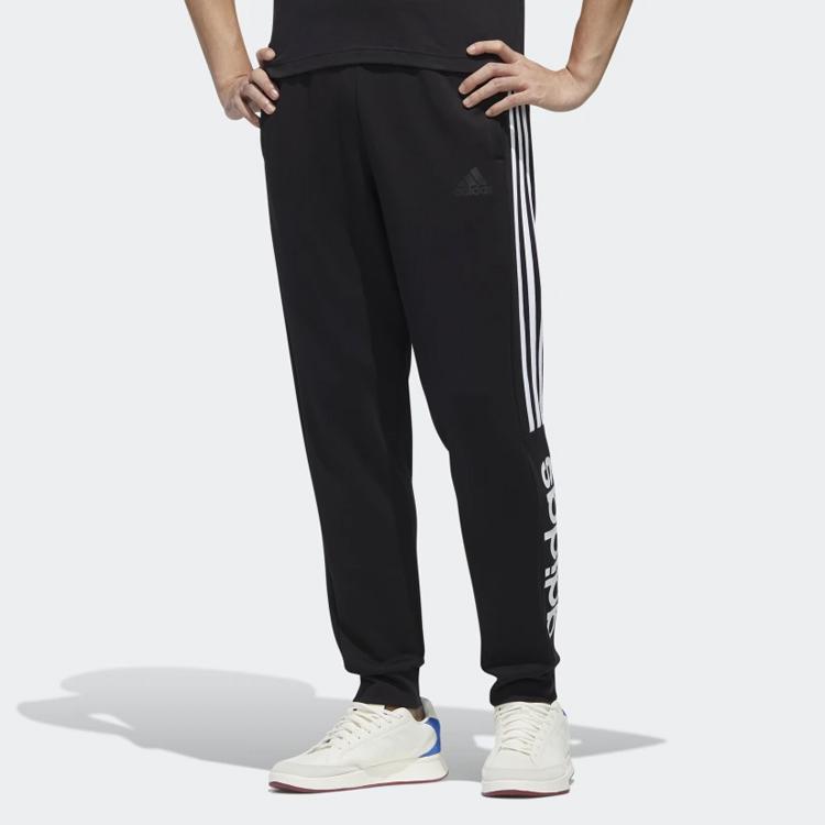 adidas Warm Windproof Loose Fleece-Lined Casual Sports Long Pants Men Bottoms Black GD5473