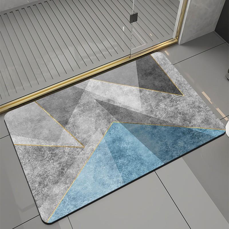 

Geometric Bathroom Absorbent Floor Mat, Diatom Mud Wind Cushion, Toilet Toilet, Non-Slip And Easy To Take Care Of, Absorbent Quick-Drying Floor Mat soft diatom mud 40 * 60cm2.5mm