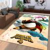 Non-Slip Floor Rug Kung Fu Panda 4 Po Red Cape Cherry Blossom Poster Boho Folk Decorative Pattern Great for Gaming Room Studio Apartment