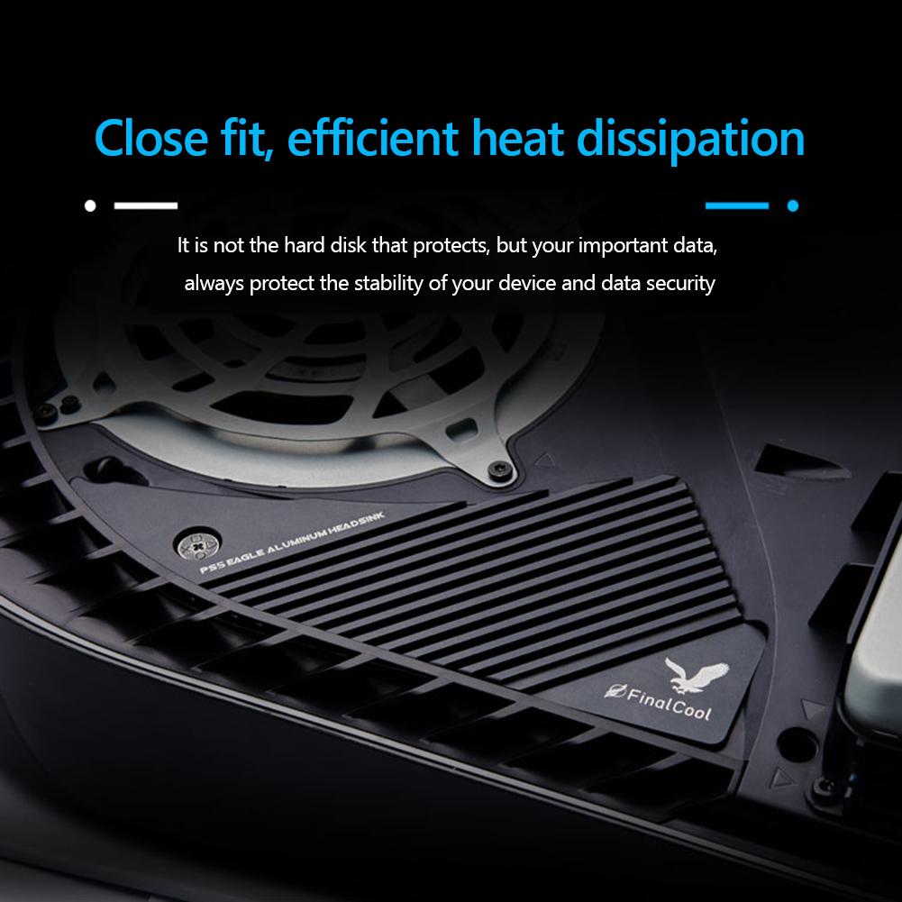 For PS5 M.2 NVME 2280 SSD Heatsink with Silicone Thermal Pad SSD Heatsink Radiator Magnesium Aluminum Alloy Hard Disk Heat Sink