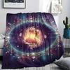 1Pc StarAnimals Print Flannel Blanket, High quality Comfortable for All Seasons, Home Decor, Warmth and Comfort, Perfect for Christmas Gifts